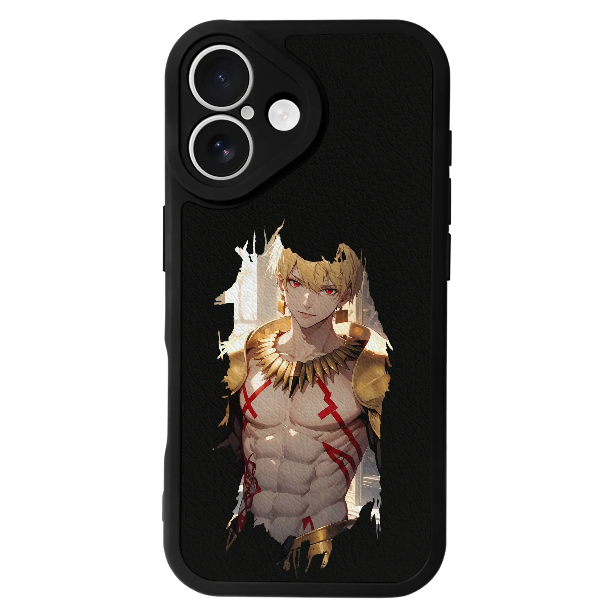 FGO グッズ,ギルガメッシュ - IPhone 16シリーズ対応 ・ シリコンスマホケース ・ レザー調 ・ 高精度フィット ・ 耐衝撃 ・ ワイヤレス充電対応 ・ 精密カット